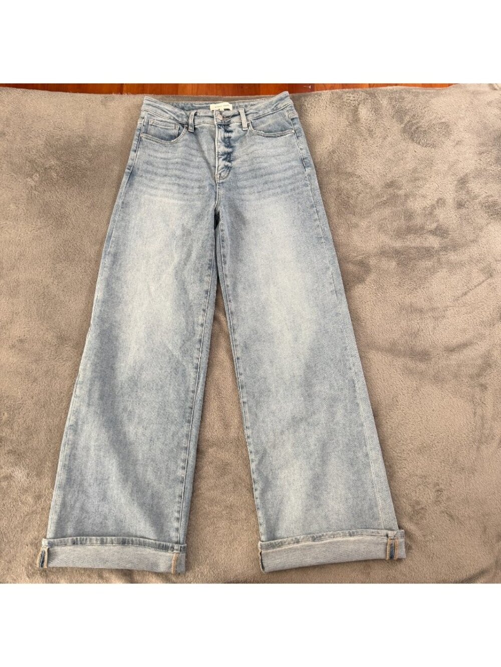 Risen Jeans Wide Leg High Rise 13/31 Light Wash Tall Long